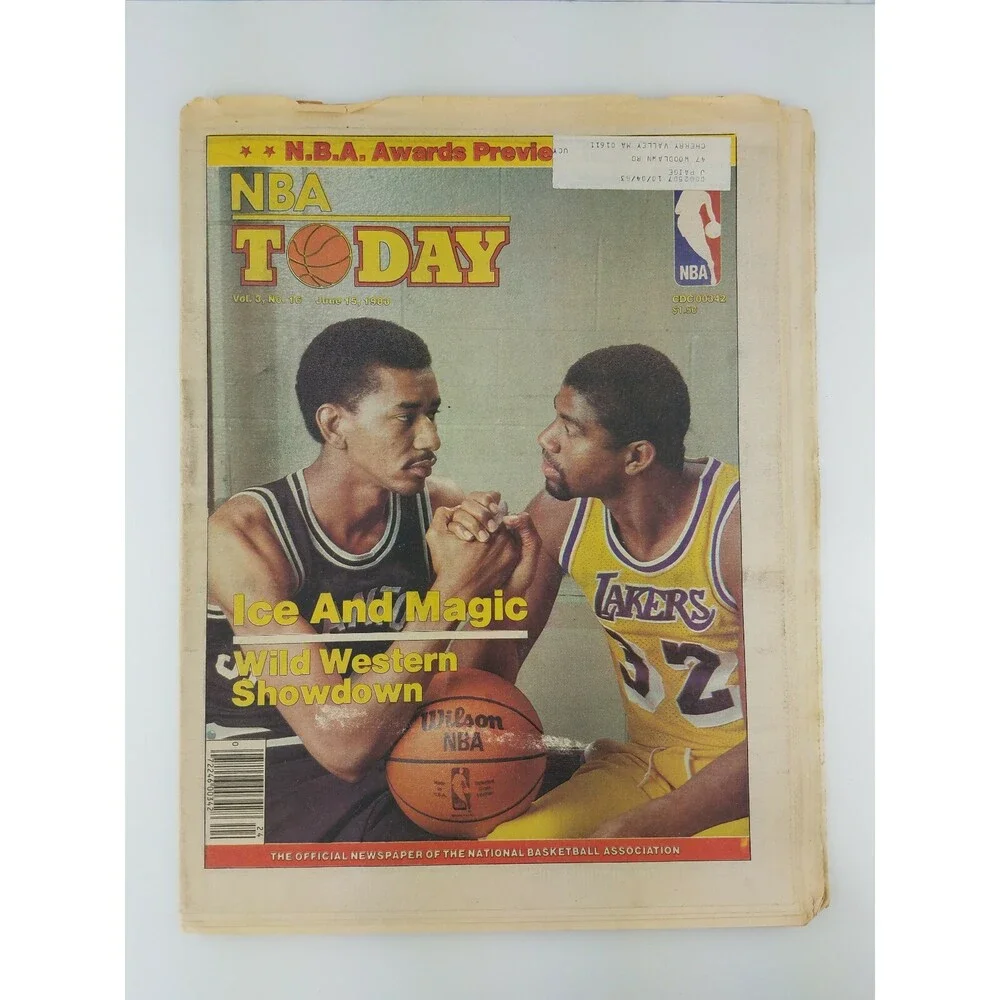 VTG 1983 NBA Today Newspaper Magazine Basketball Lakers MAGIC Spurs 80s RARE